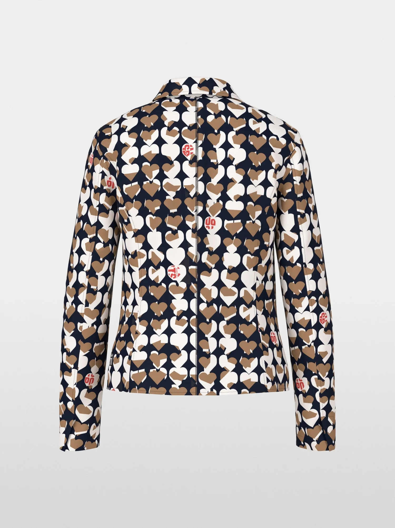 Navy Splithearts Print Jersey Blazer