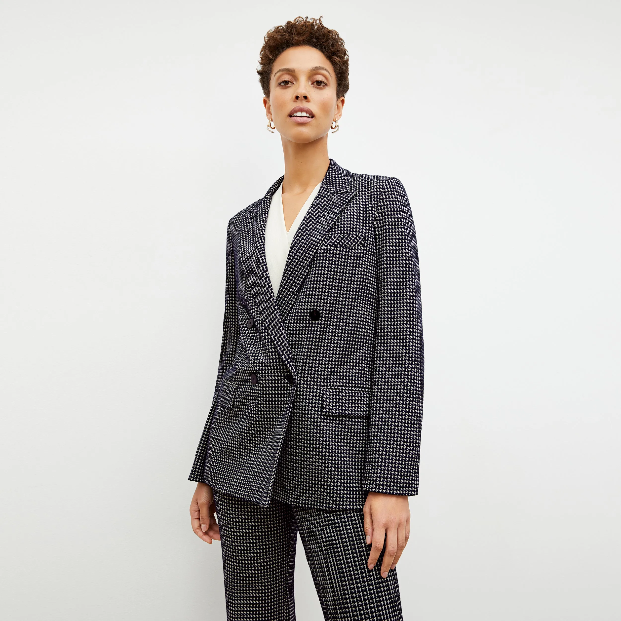 O'Hara Blazer - Stretch Houndstooth :: Black / White