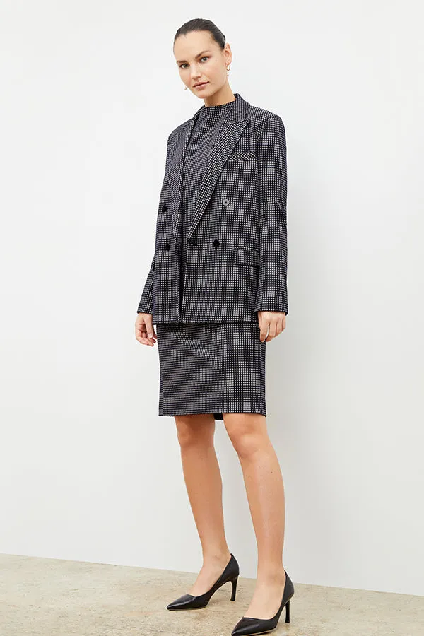 O'Hara Blazer - Stretch Houndstooth :: Black / White