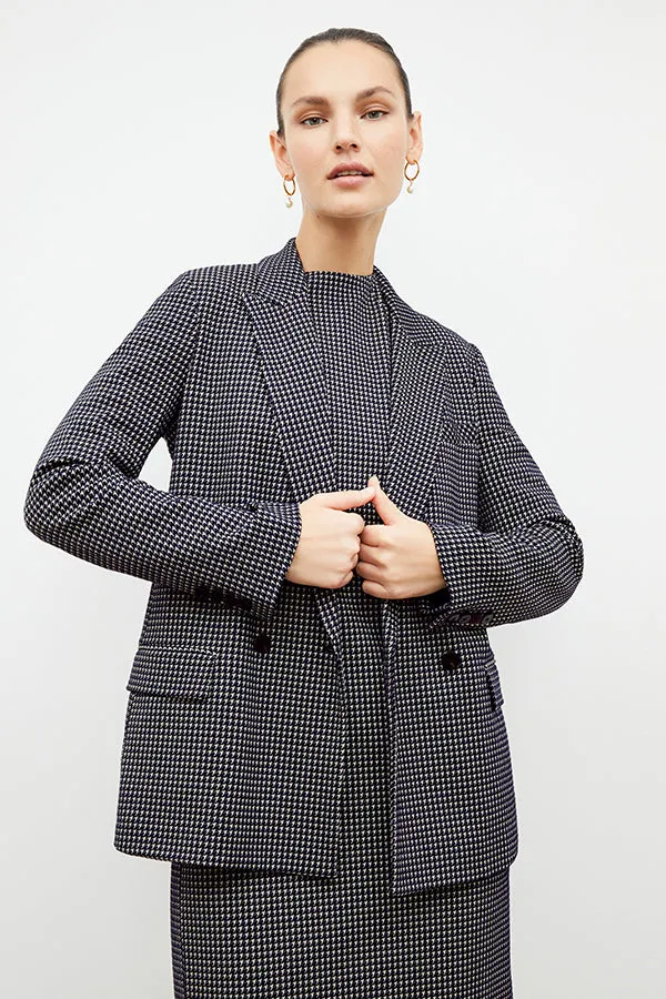 O'Hara Blazer - Stretch Houndstooth :: Black / White