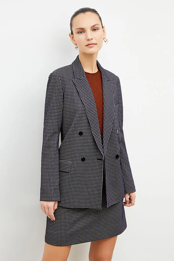 O'Hara Blazer - Stretch Houndstooth :: Black / White