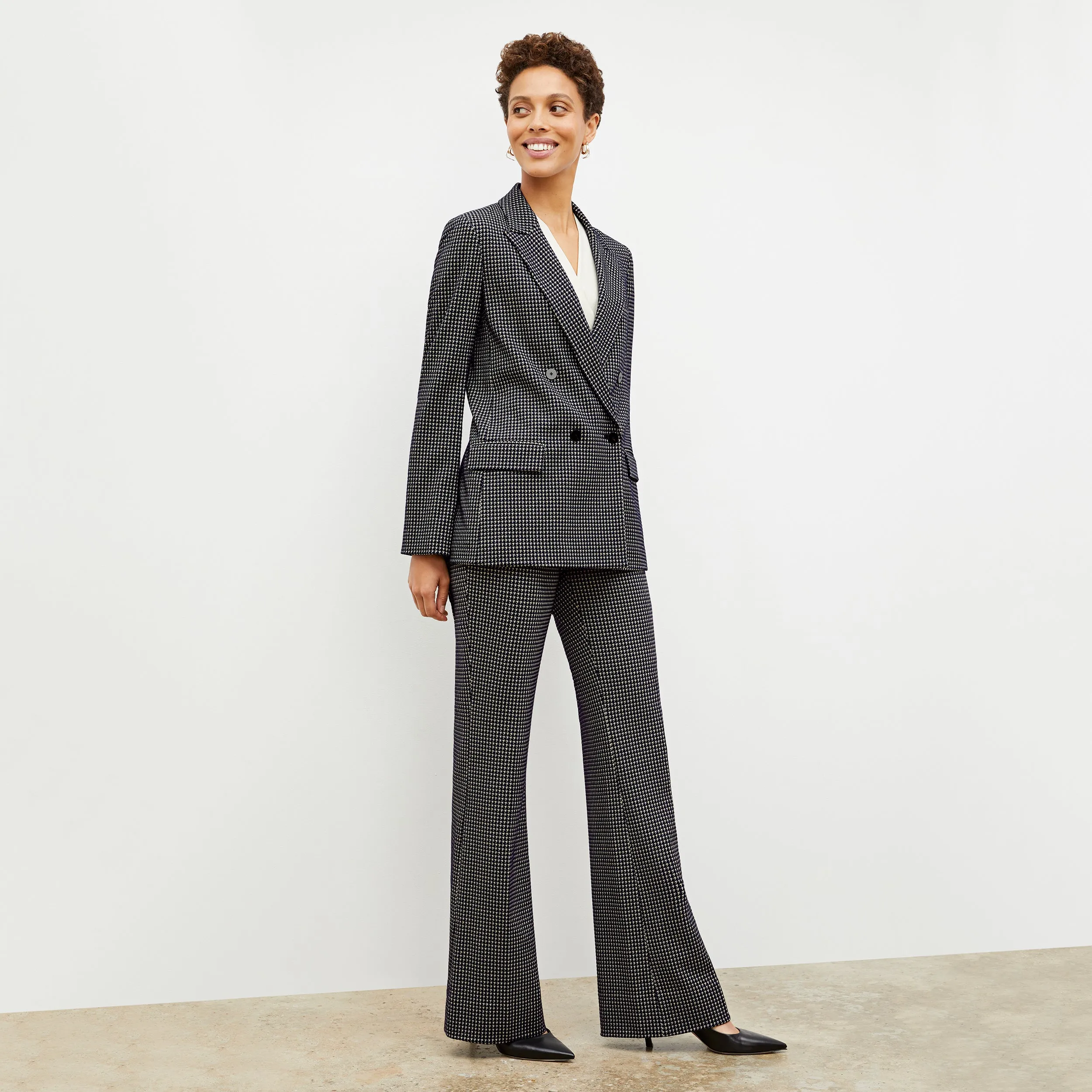 O'Hara Blazer - Stretch Houndstooth :: Black / White