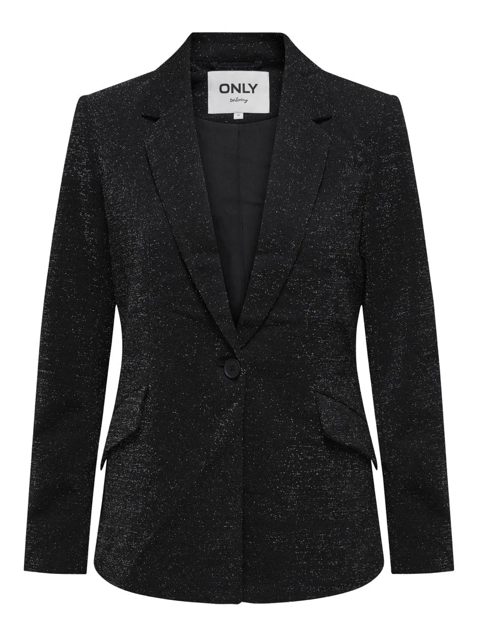 Onlalya L/s Fitted Glit Blazer Tlr - Zwart