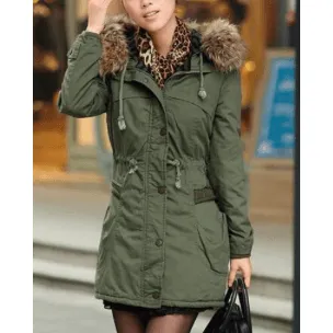 PARKA COAT WITH FAUX FUR LINING
