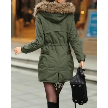 PARKA COAT WITH FAUX FUR LINING