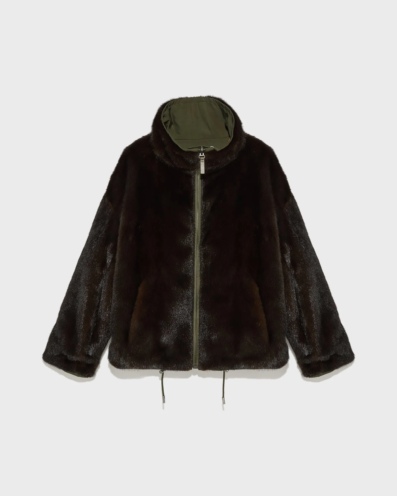 Parka courte avec col en vison