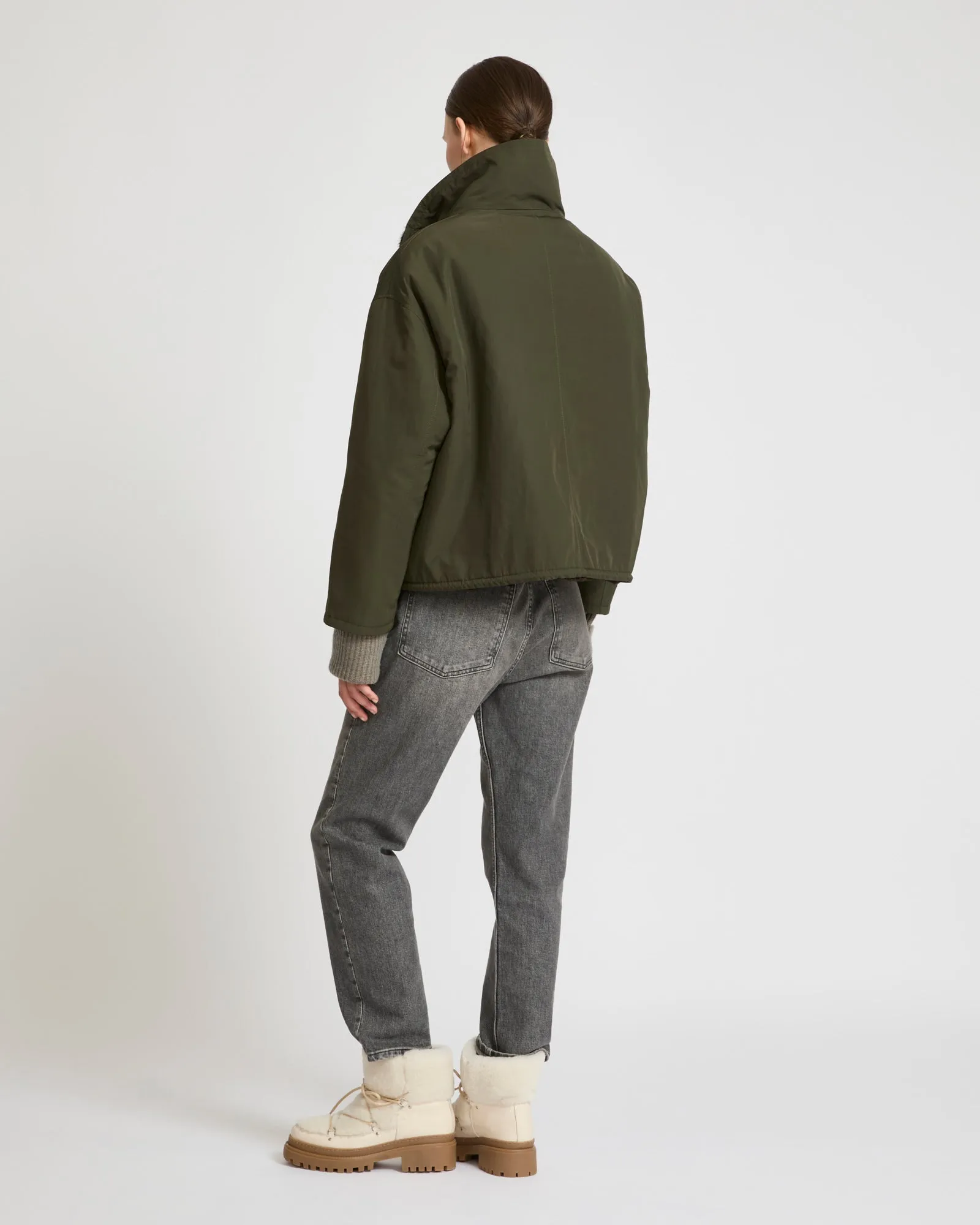 Parka courte avec col en vison