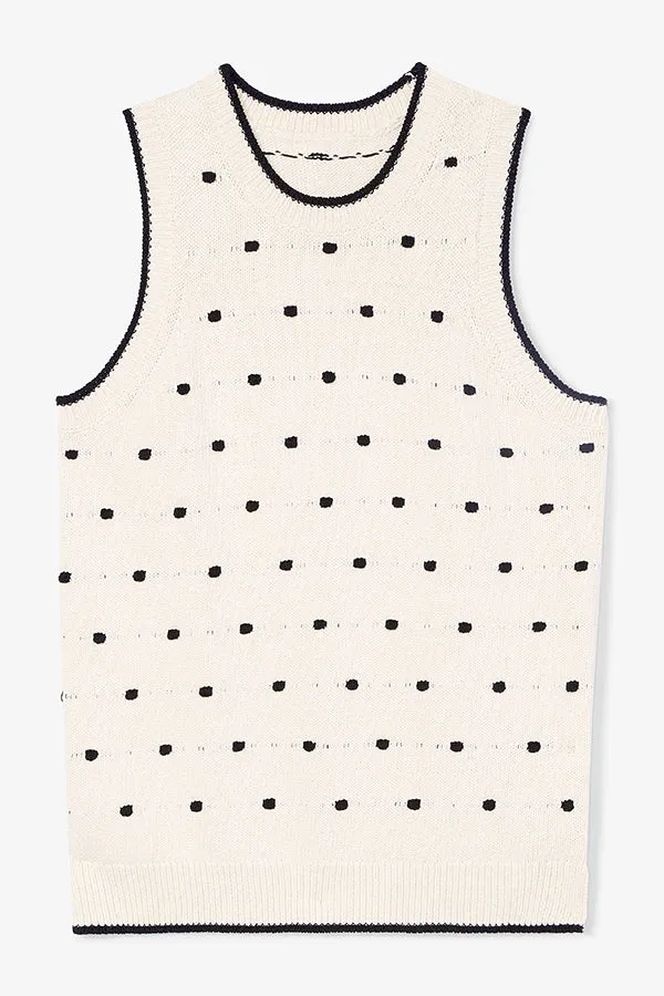 Patty Top - Dot Knit :: Ivory/Black