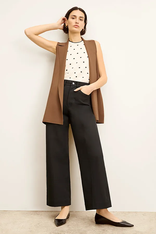 Patty Top - Dot Knit :: Ivory/Black
