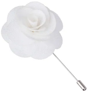 Pearl White Begonia Lapel Pin