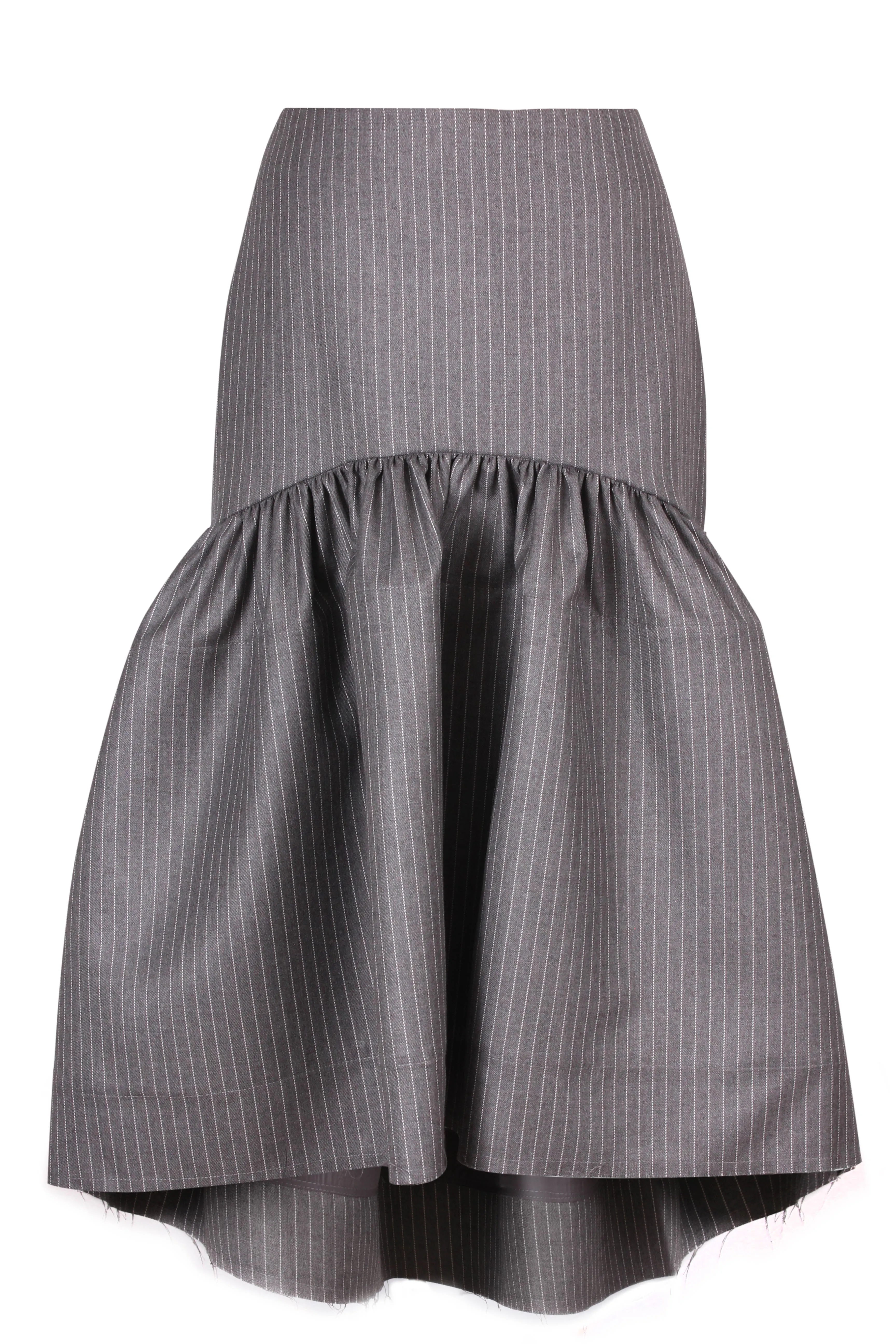 Pinstripe midi gown skirt