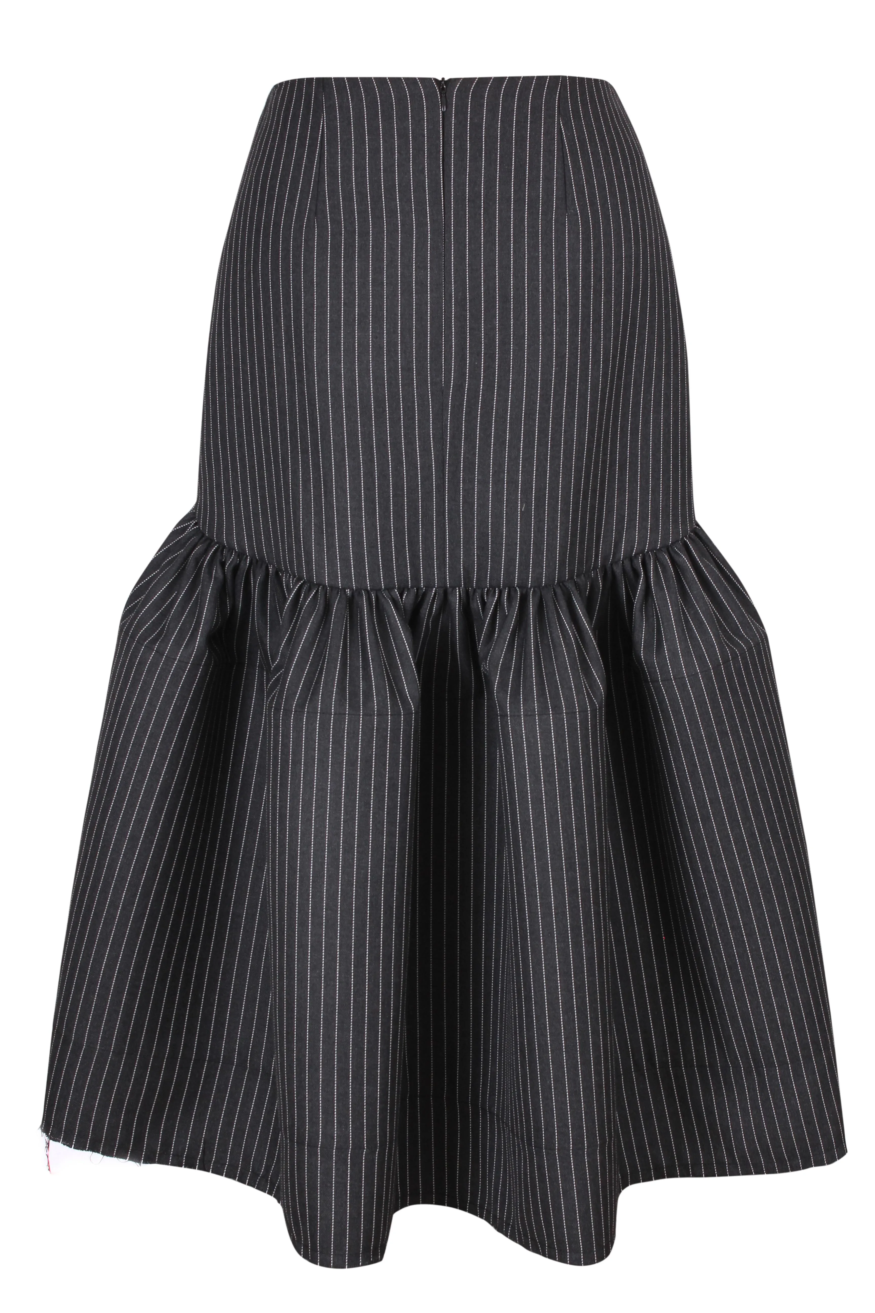 Pinstripe midi gown skirt