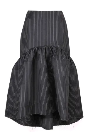 Pinstripe midi gown skirt