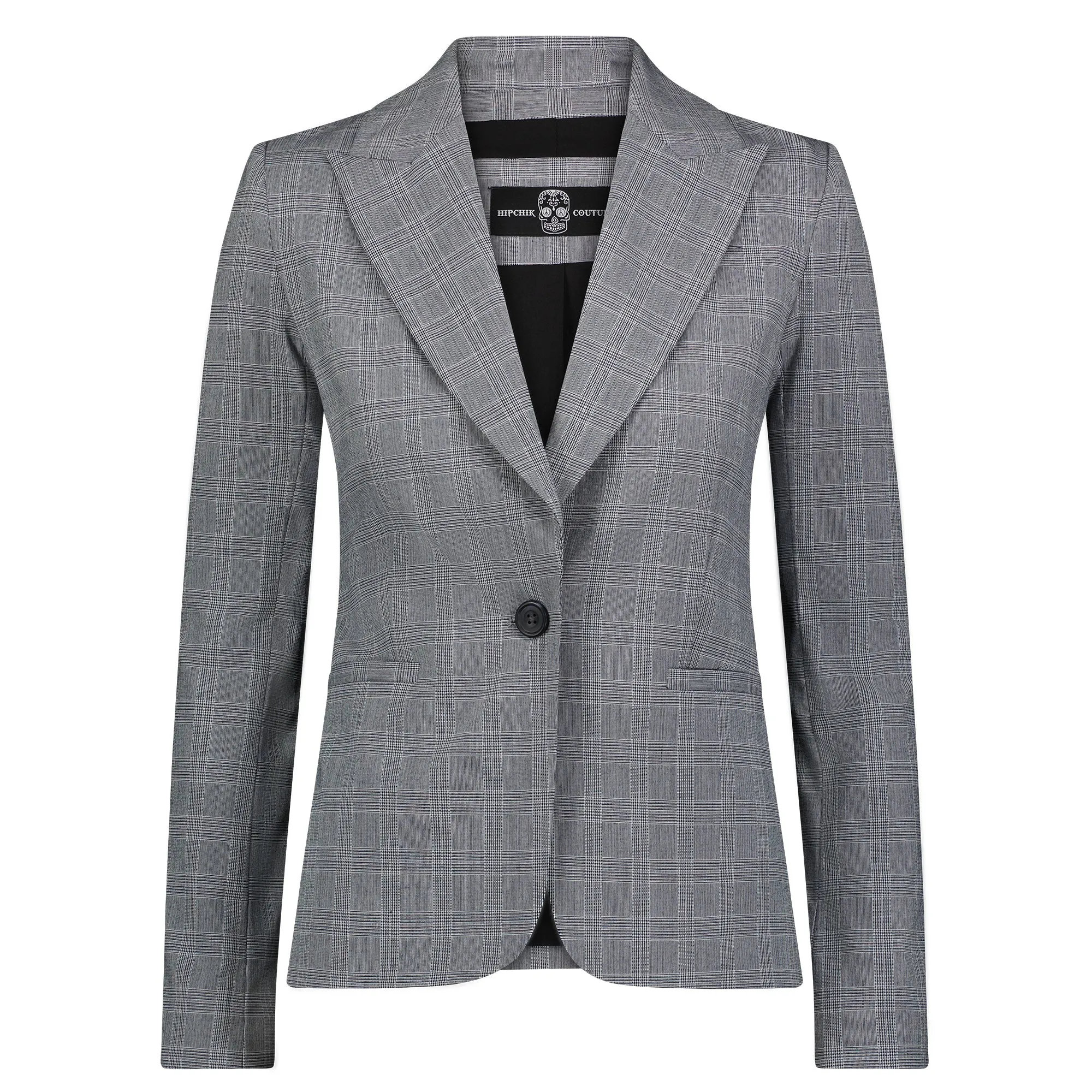 Plain Blazer - Black Plaid