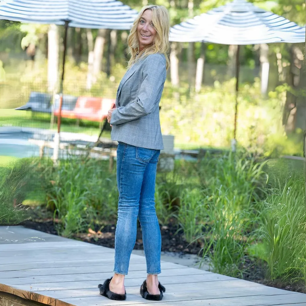 Plain Blazer - Black Plaid