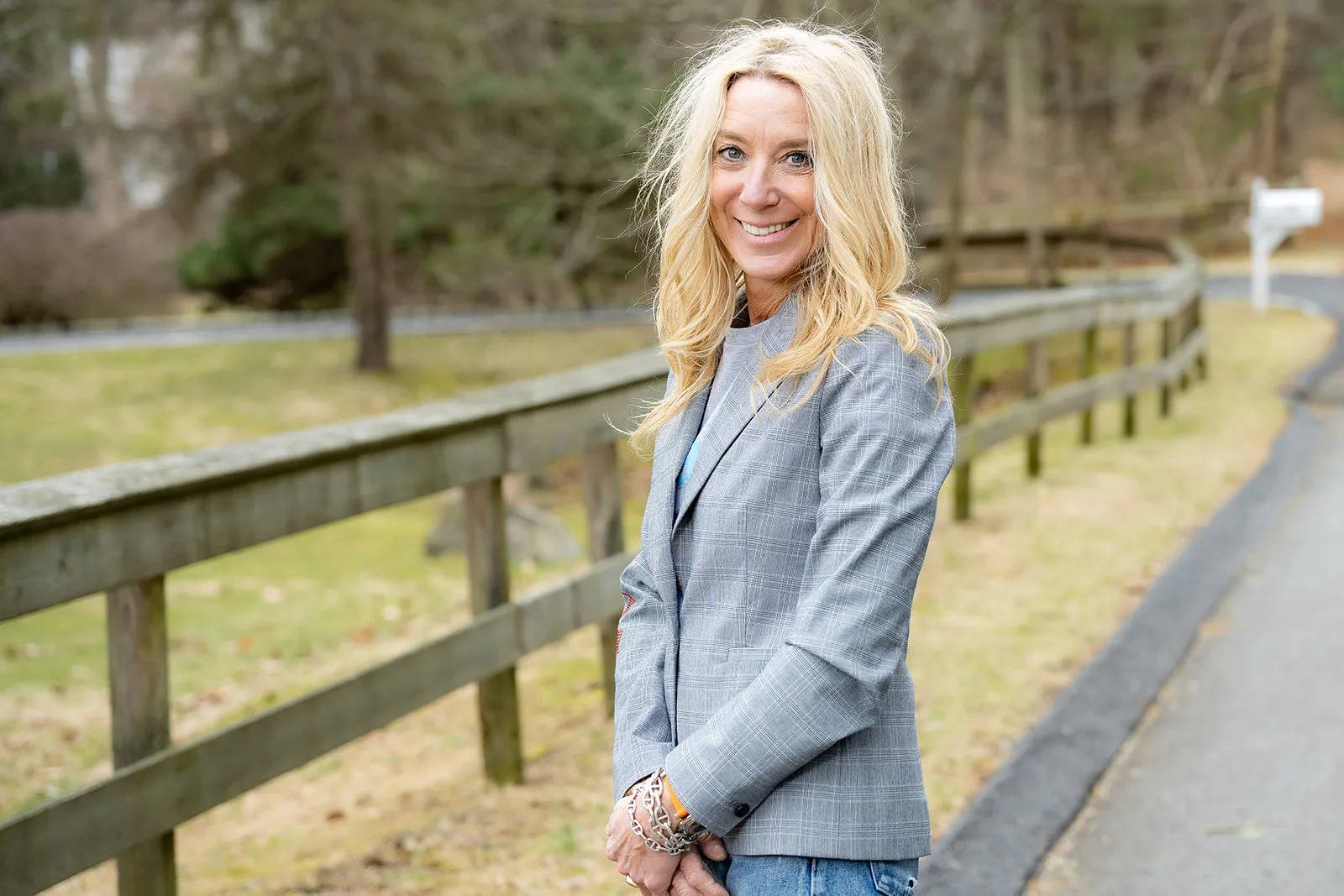 Plain Blazer - Black Plaid