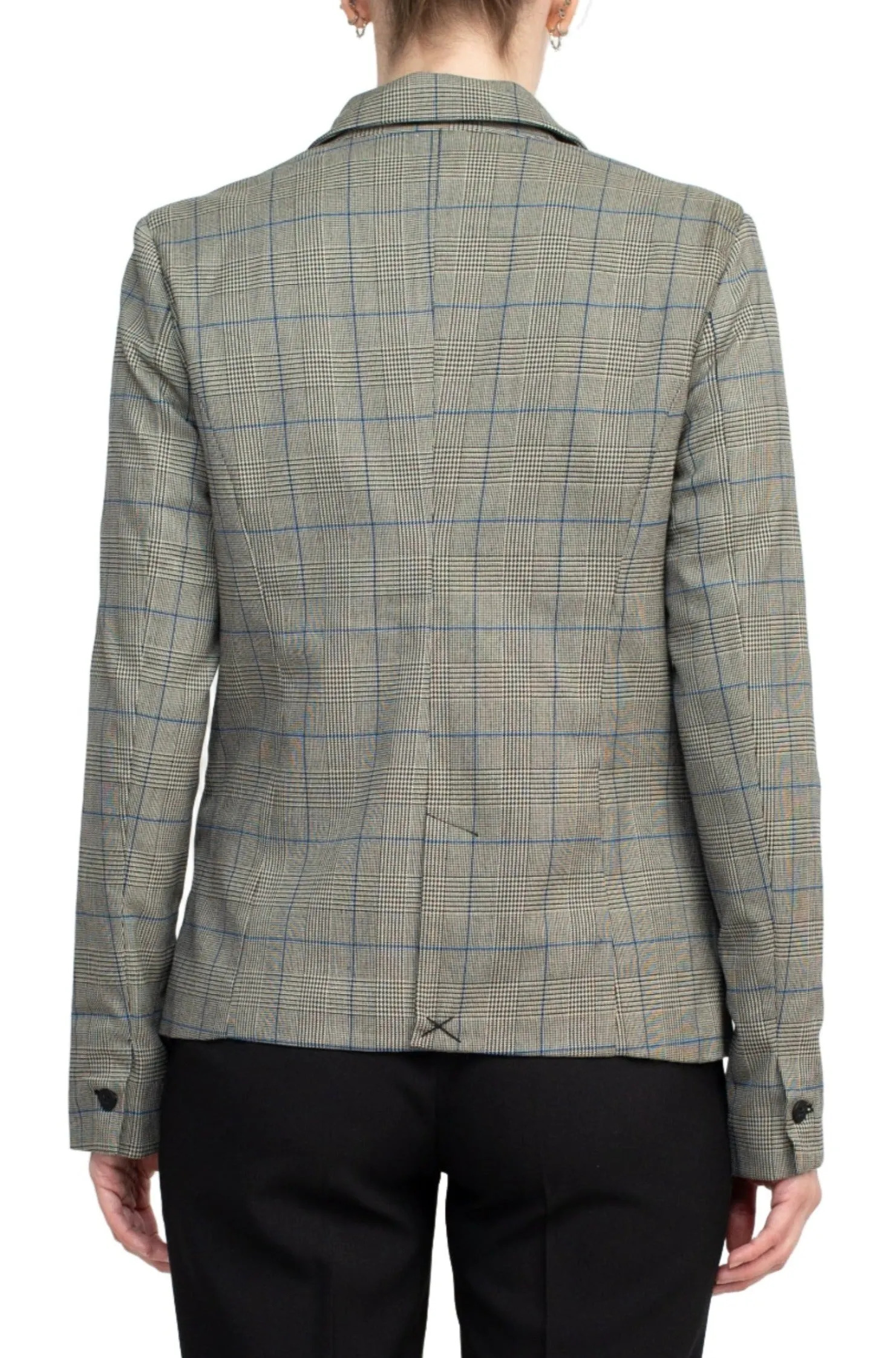 Premise Notched Collar Long Sleeve One Button Knit Blazer