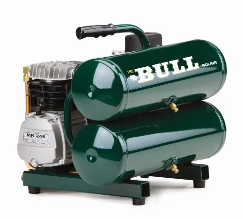 Rolair 2 HP Twin Stack Compressor with Overload Protection and Manual Reset