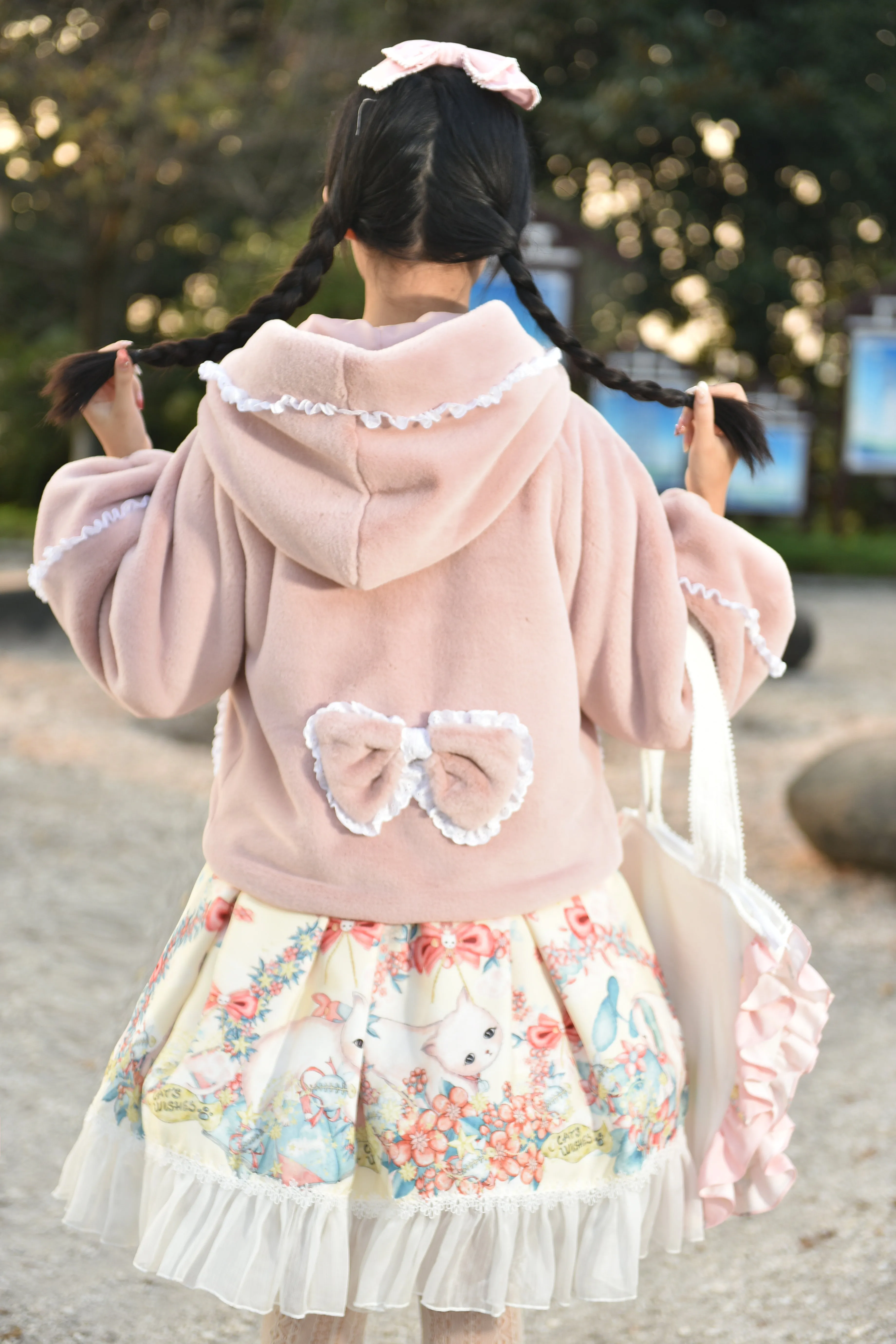 Royal Highness Princess Pink & Cream Winter Rabbit Fur Jackets