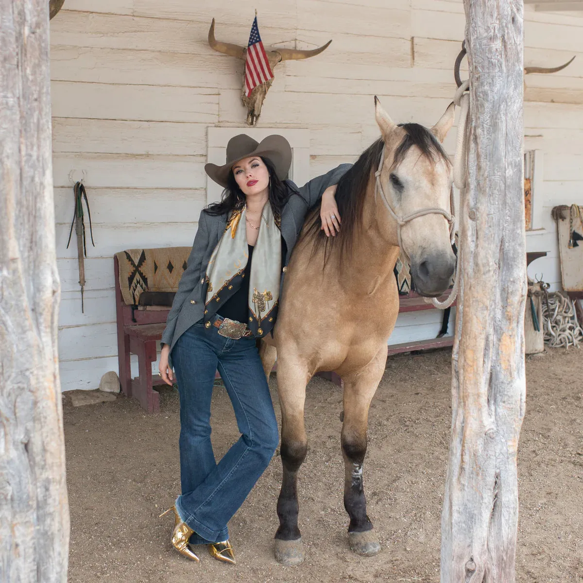 Saddle Up Taupe Bandana Wildrags at Bourbon Cowgirl