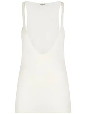 Saint Laurent   Scoop neck silk tank top 