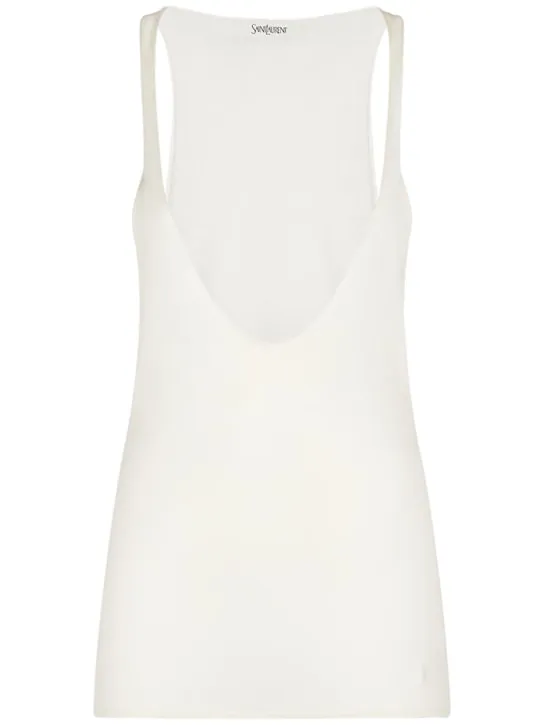 Saint Laurent   Scoop neck silk tank top 