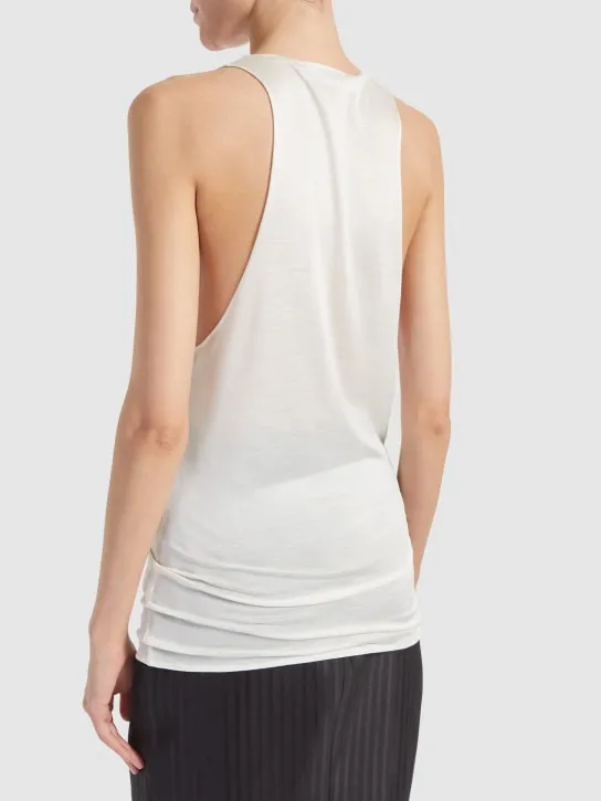 Saint Laurent   Scoop neck silk tank top 