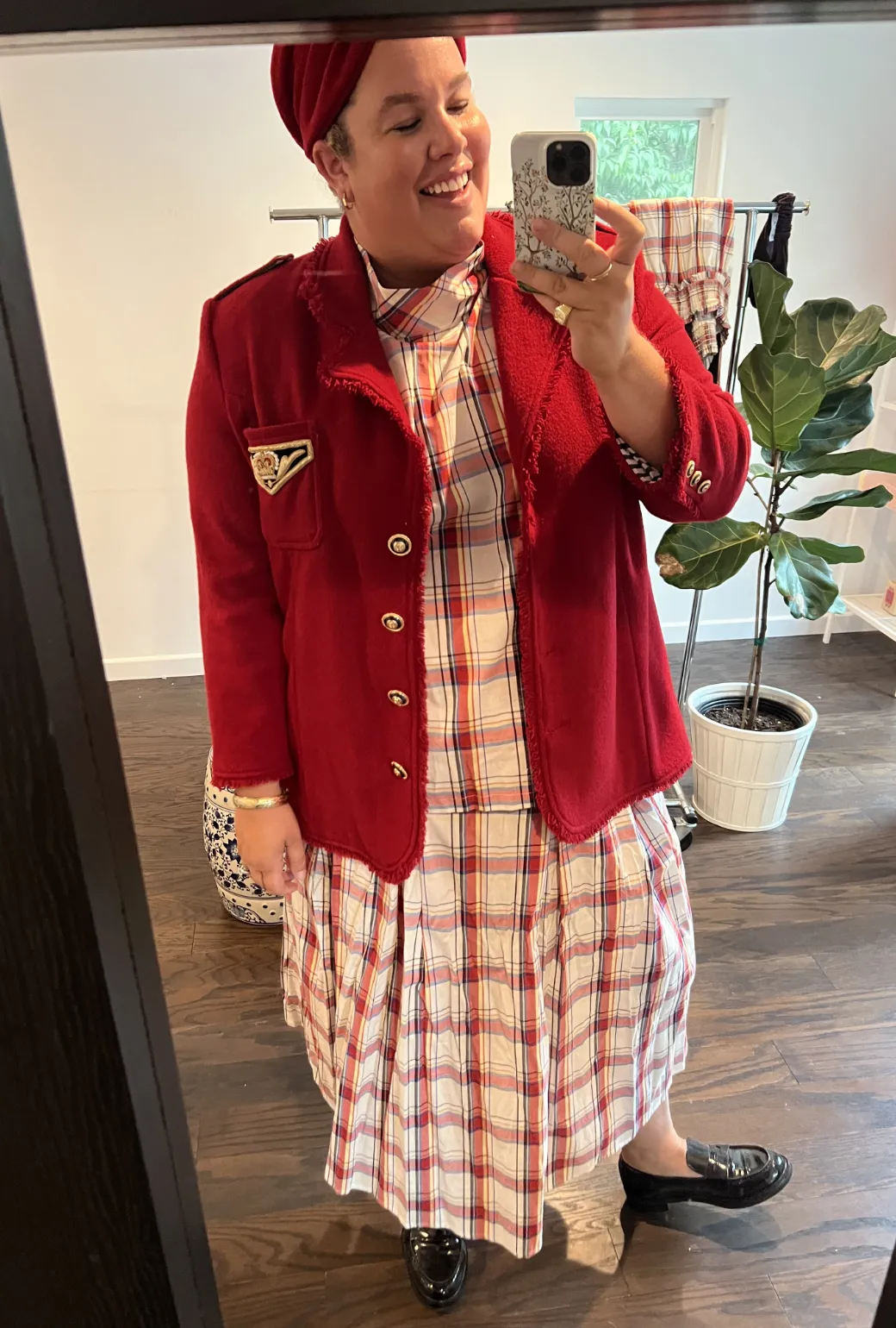 SAMPLE - BURU x Sabrina Captain's Blazer - Red Tweed