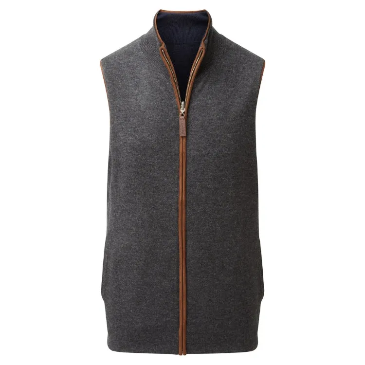 Schoffel Reversible Merino/Cashmere Gilet - Navy/Charcoal Size XL