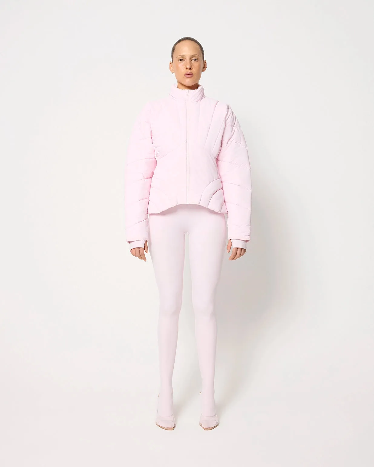 Sculpted Puffer Jacket | Powder Pink