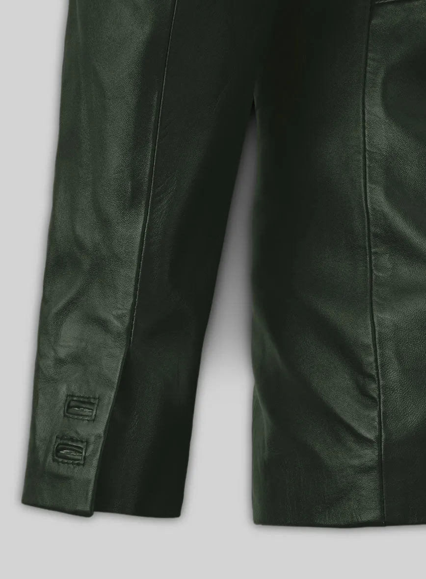 Soft Deep Olive Wax Hampton Leather Blazer