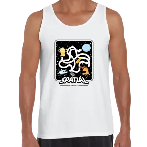 Space Retro Spatial Monster Game Shooter Unisex Black Tank Top