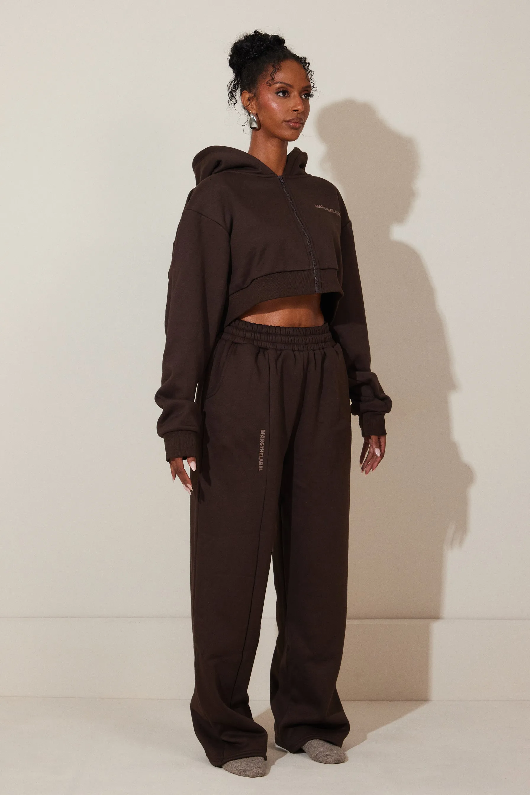 The Essentials Cropped Jacket - Brown