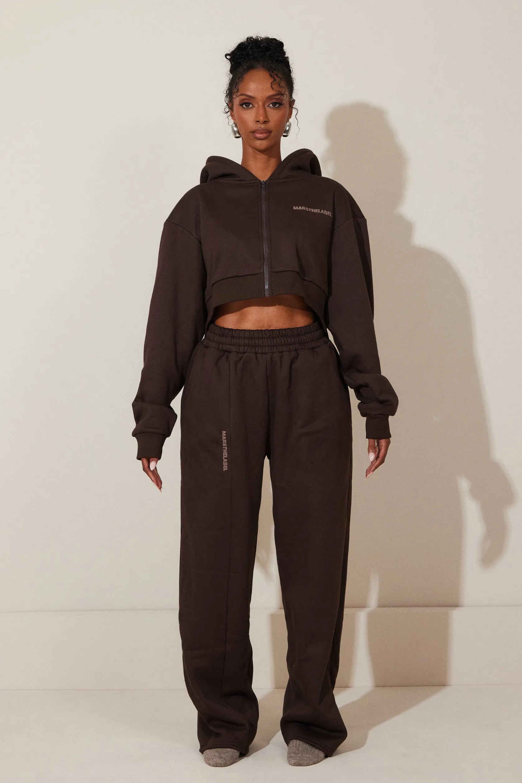 The Essentials Cropped Jacket - Brown