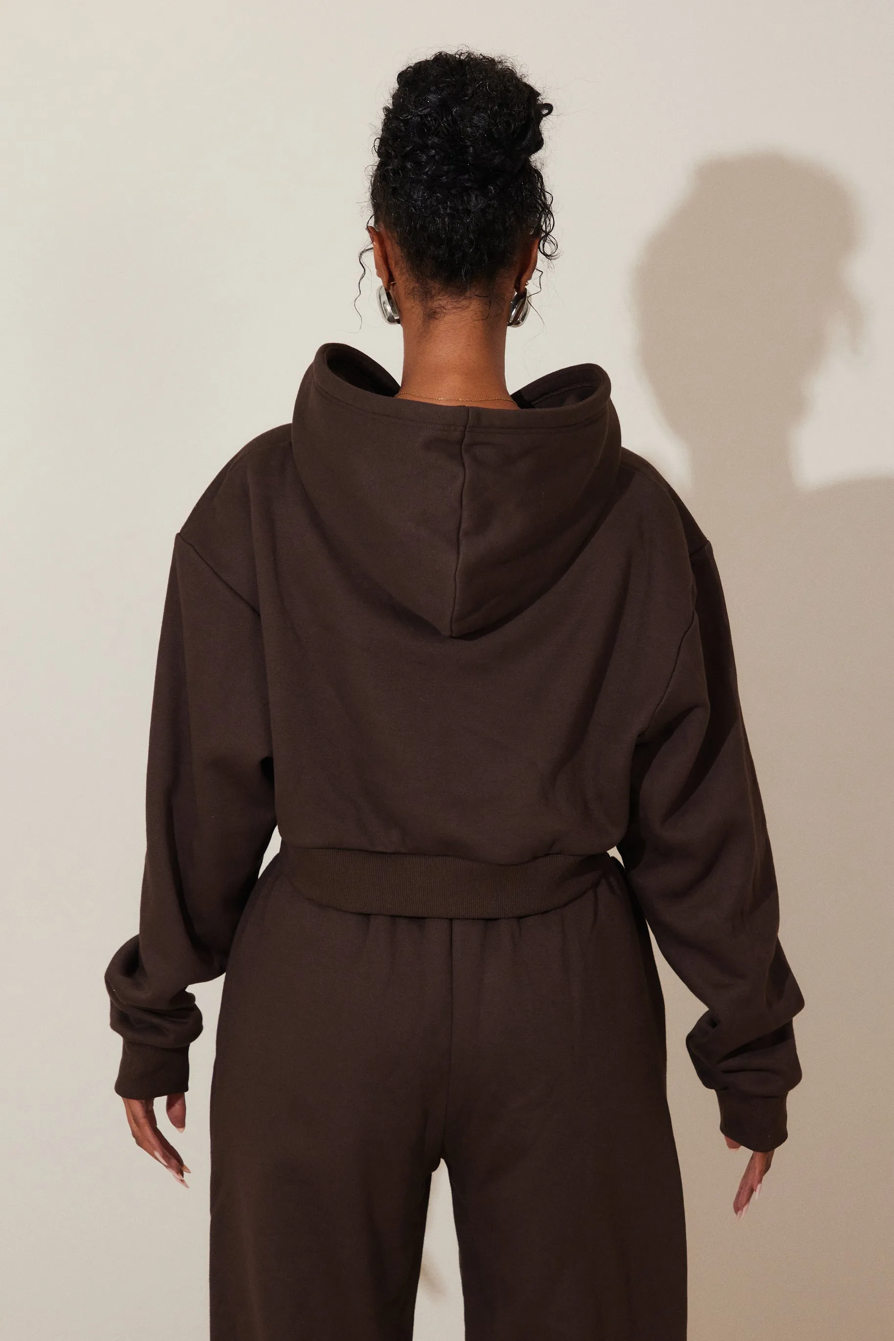 The Essentials Cropped Jacket - Brown