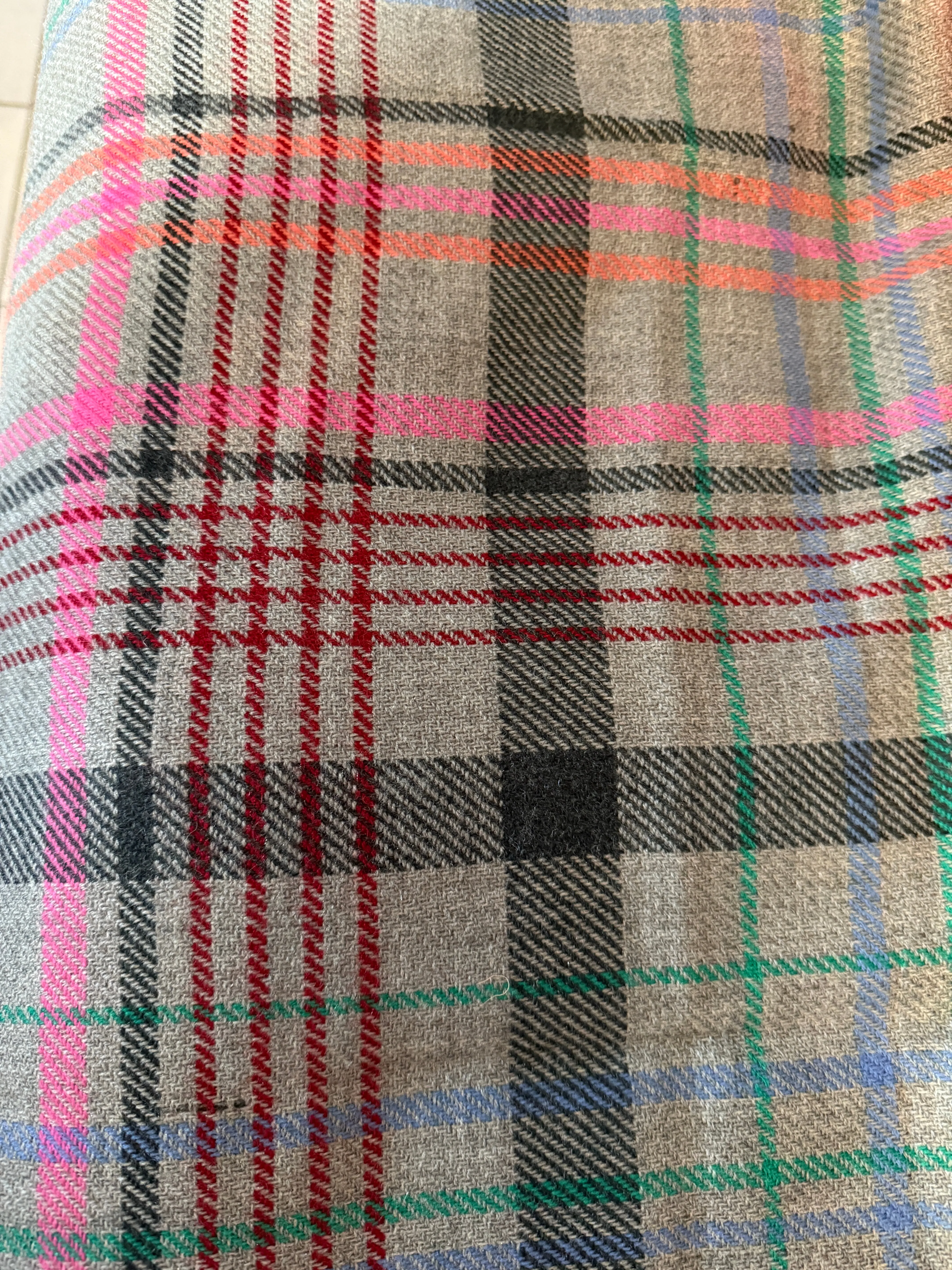 Unisex Mutli Colour  Plaid Scarf on Grey