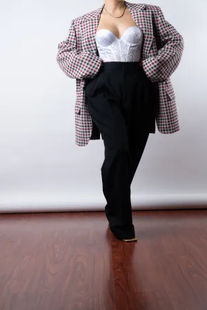 Vintage Red Plaid Blazer