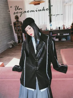 Vintage Split Leather Blazer【s0000000867】