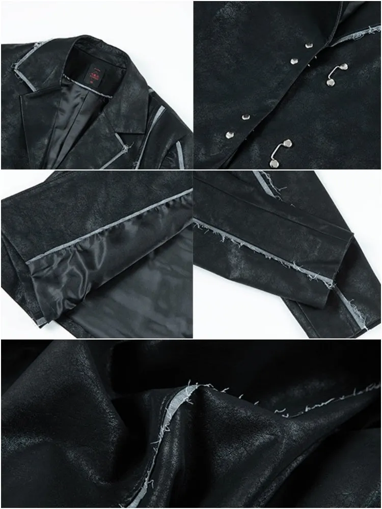 Vintage Split Leather Blazer【s0000000867】