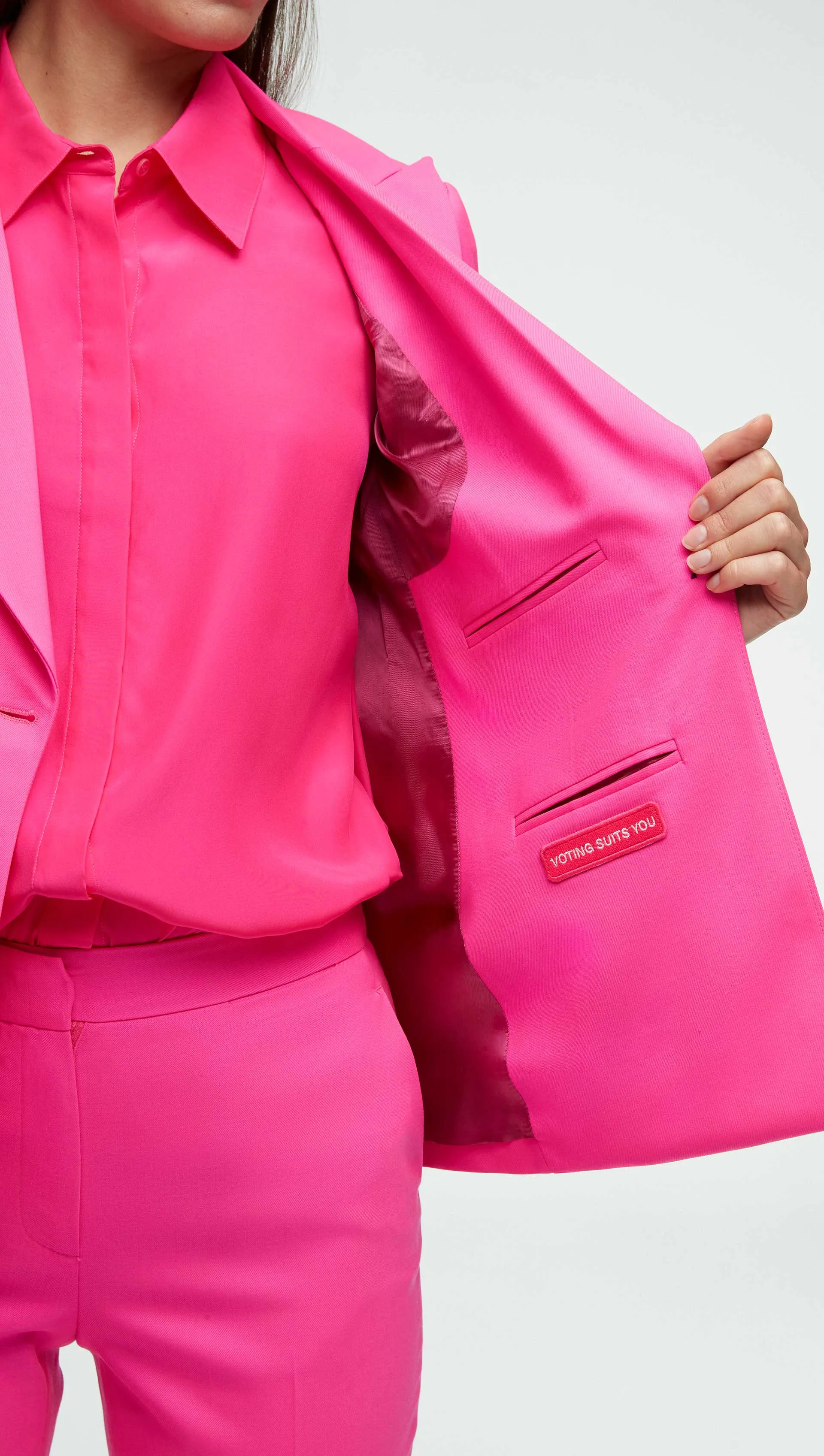 #VotingSuitsYou Blazer in Seasonless Wool | Bright Pink