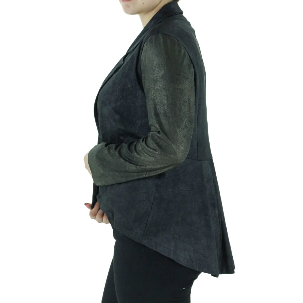 Women's Asymmetric Blazer,Black