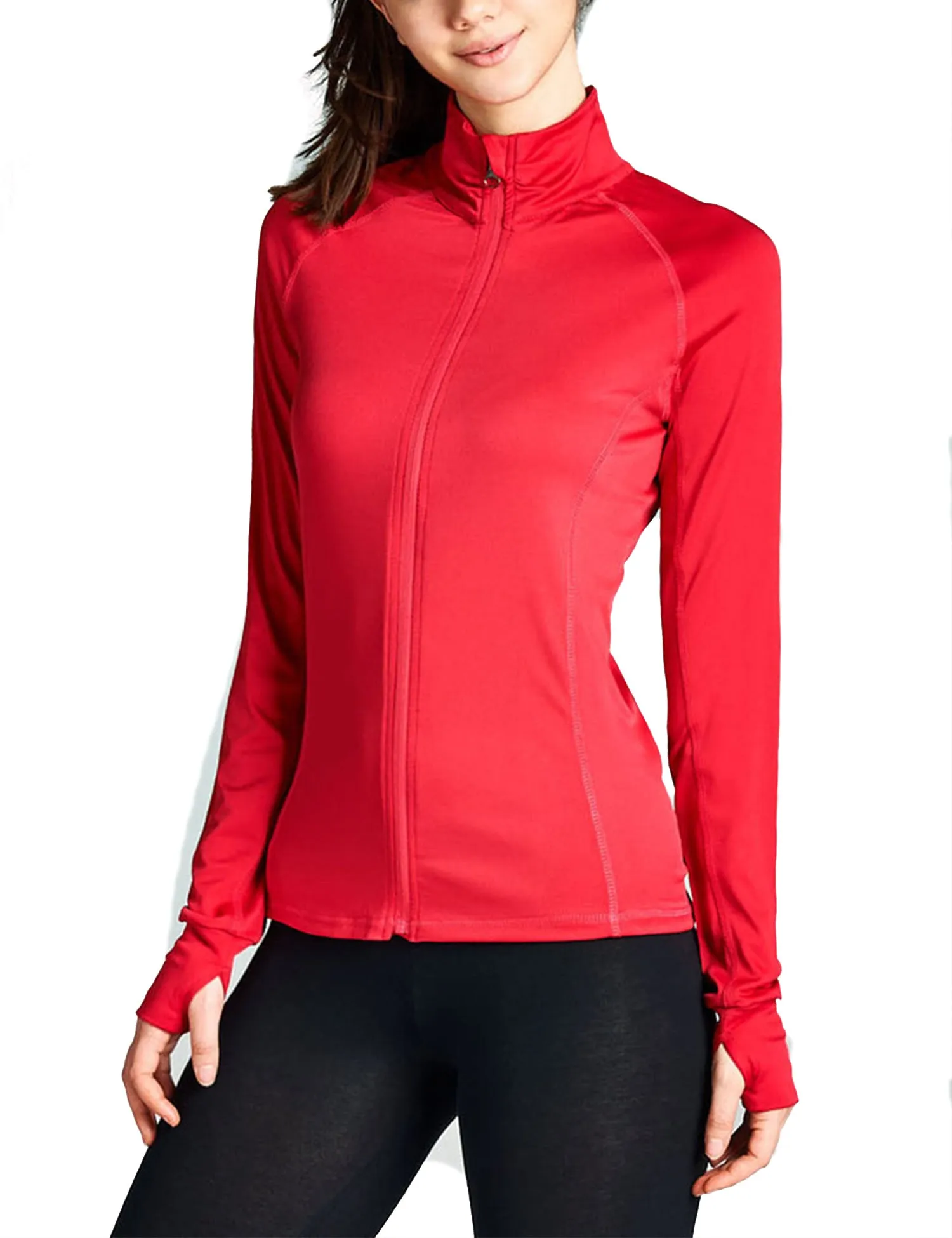 Womens Performance Zip Up Stretchy Work Out Track Jacket