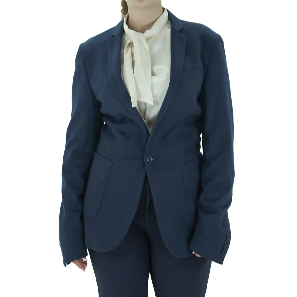 Women's Plain Solid Blazer,Navy