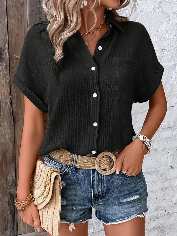 Women's Sleeve Button Shirt