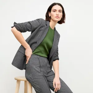 Yiyan Blazer - Stretch Houndstooth :: Black/White