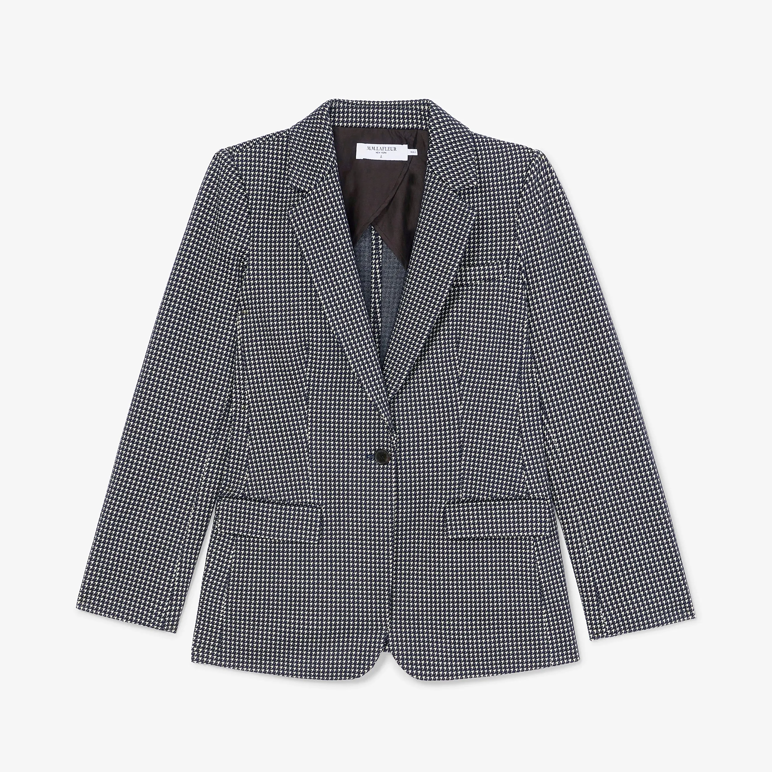 Yiyan Blazer - Stretch Houndstooth :: Black/White