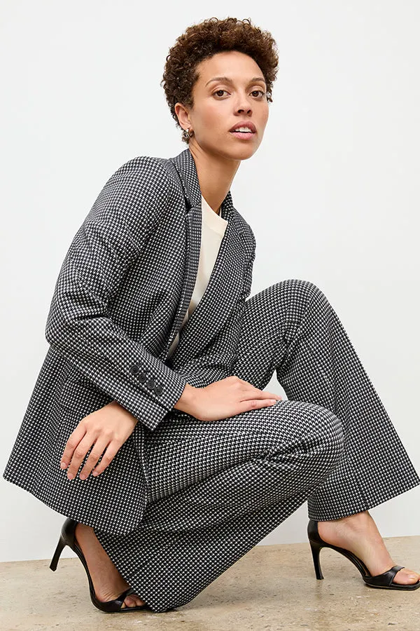 Yiyan Blazer - Stretch Houndstooth :: Black/White