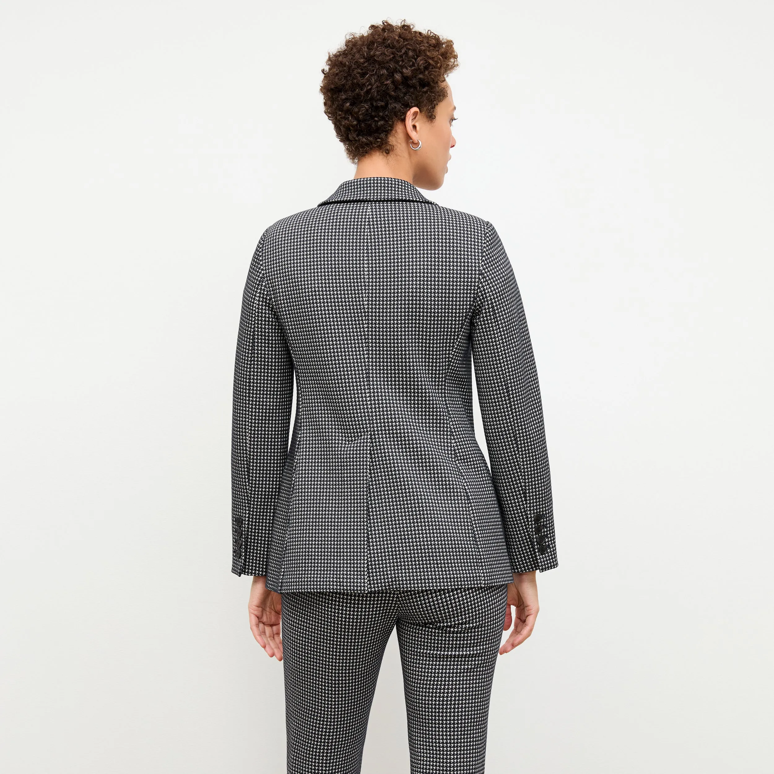 Yiyan Blazer - Stretch Houndstooth :: Black/White