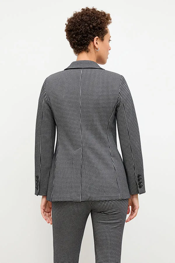 Yiyan Blazer - Stretch Houndstooth :: Black/White