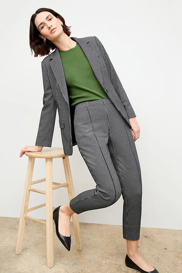 Yiyan Blazer - Stretch Houndstooth :: Black/White